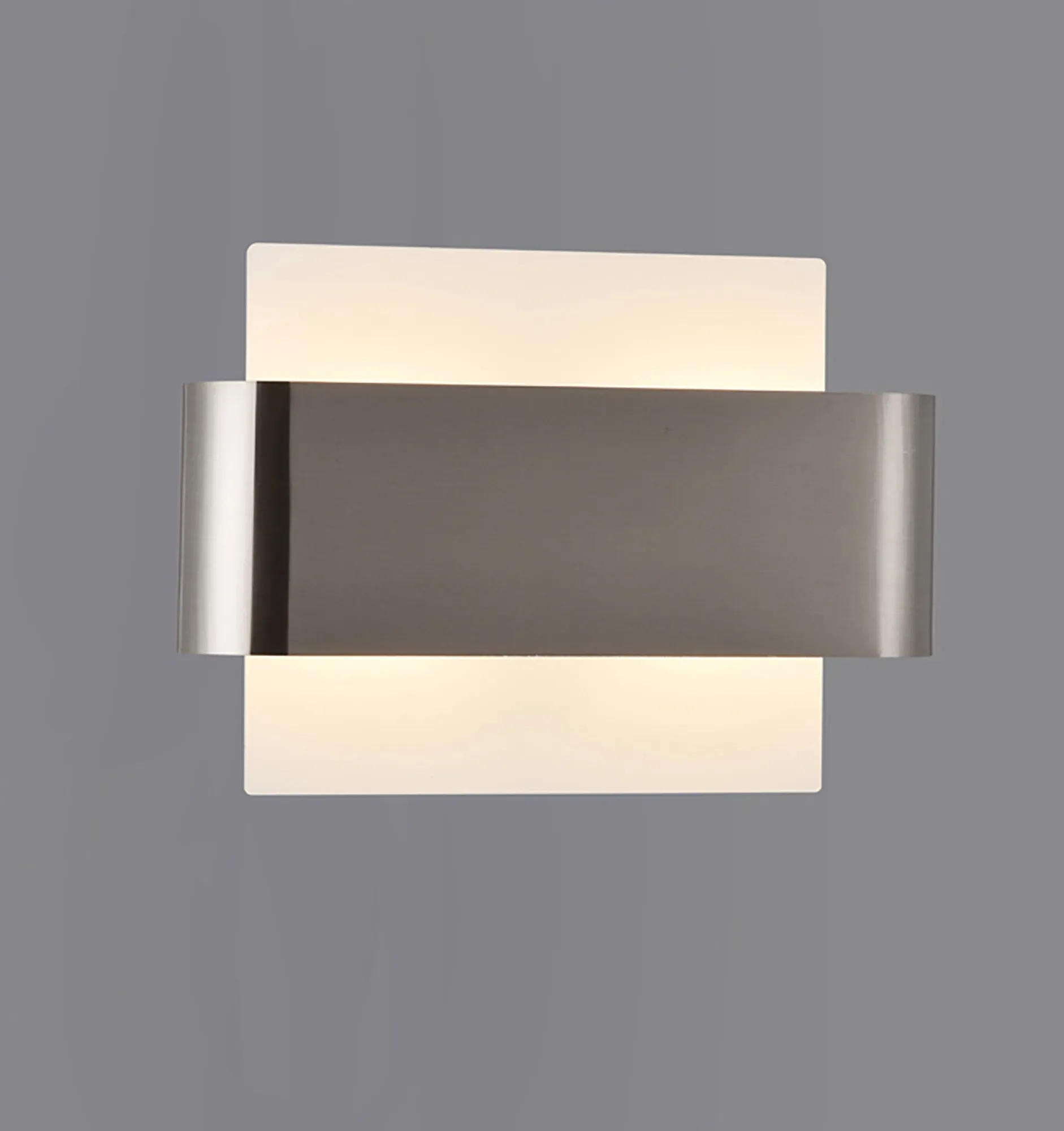 Damo Wall 2 Light Satin Nickel, White D0380  Deco Damo